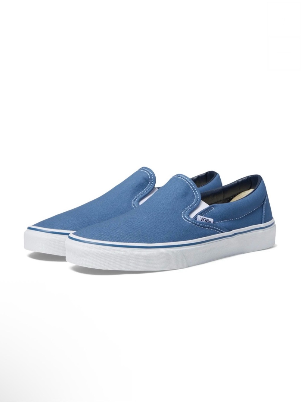 Vans Slip-On Canvas Sneakers in Navy Blue